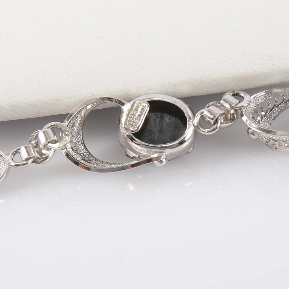 Sorrento Sterling Silver and Hematite Clip Earrings and Bracelet