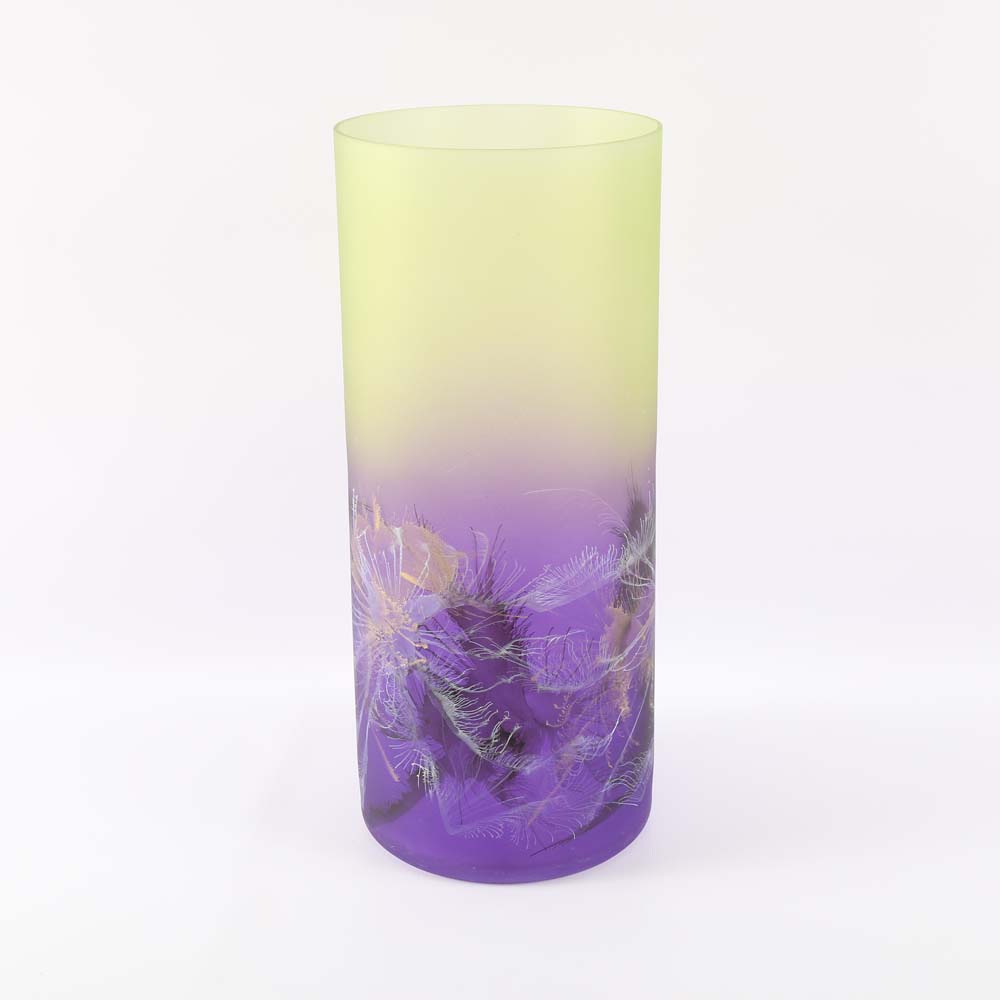 Large Hand Painted Glass Vase