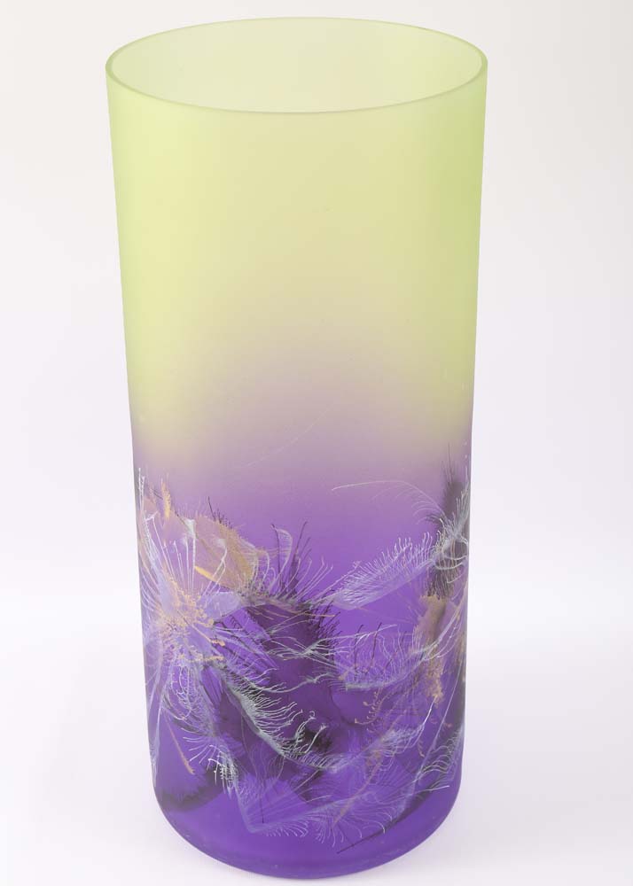 Large Hand Painted Glass Vase
