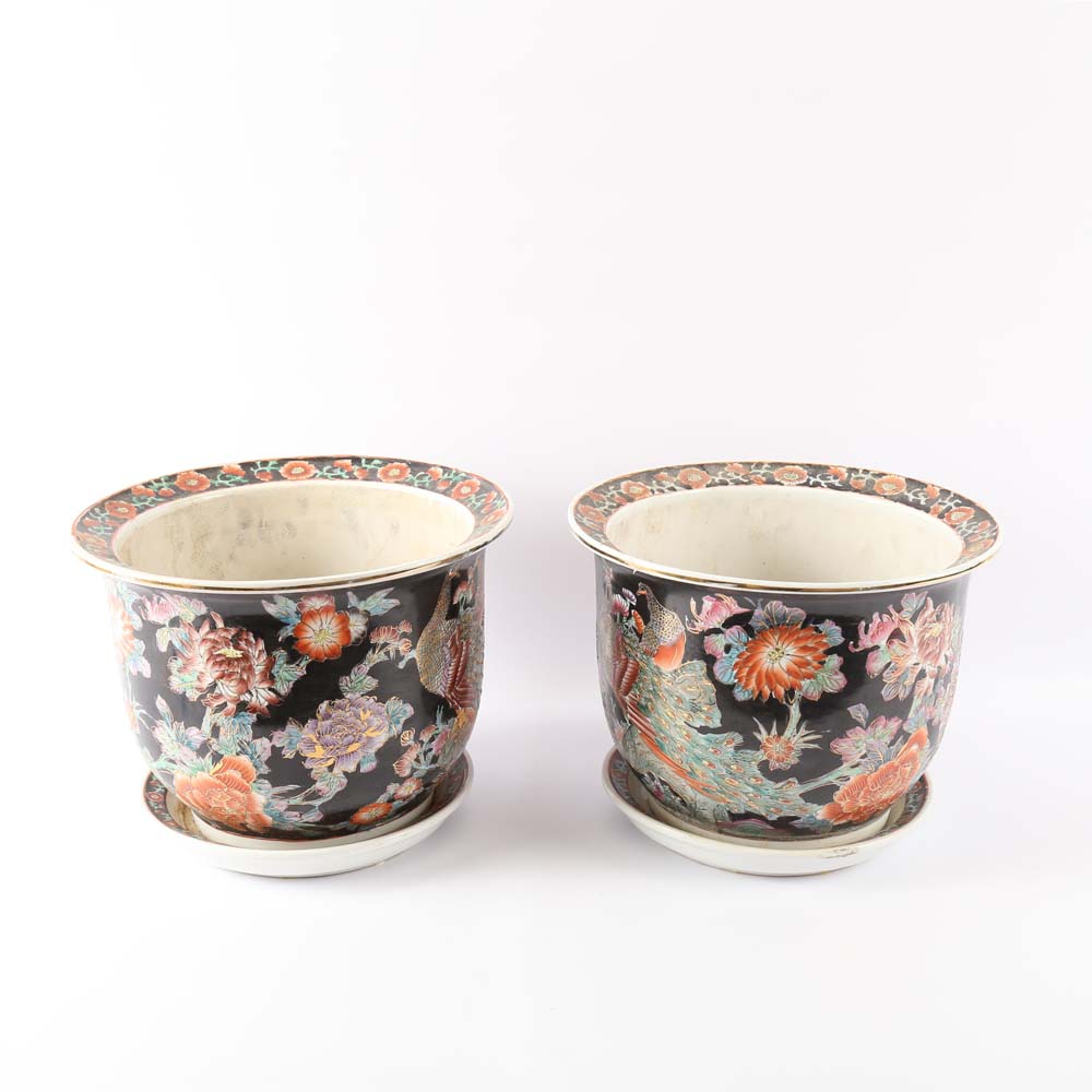 Pair of Chinese Ceramic Planters