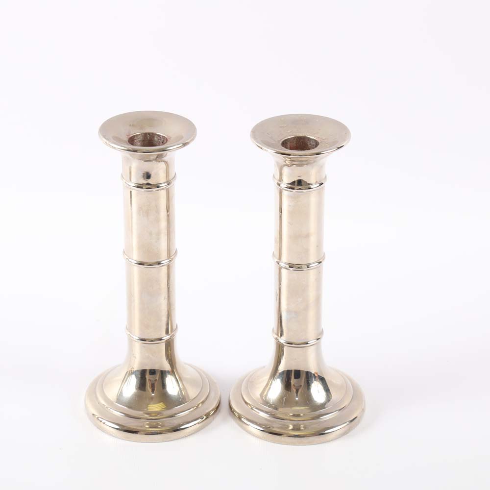 Three Pairs of Metal Candlesticks