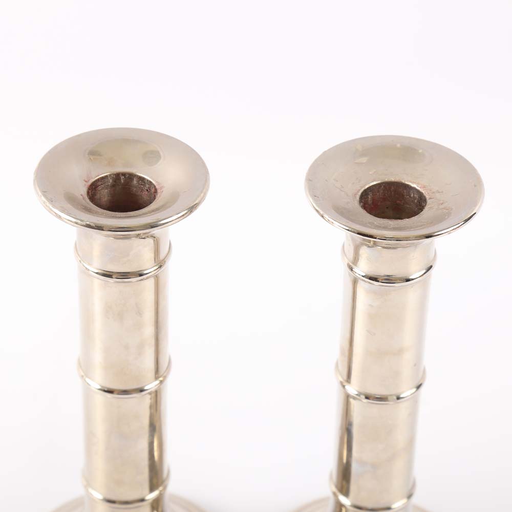 Three Pairs of Metal Candlesticks