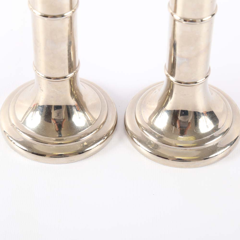 Three Pairs of Metal Candlesticks