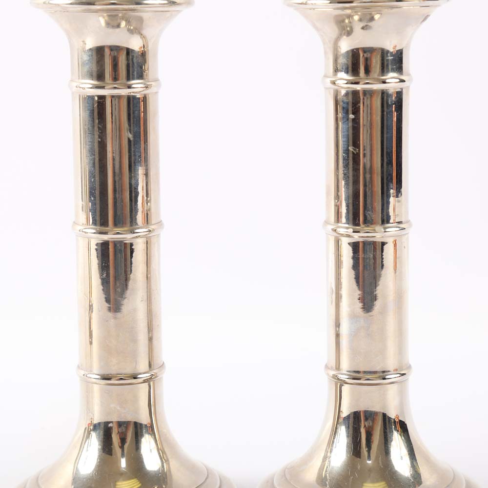 Three Pairs of Metal Candlesticks