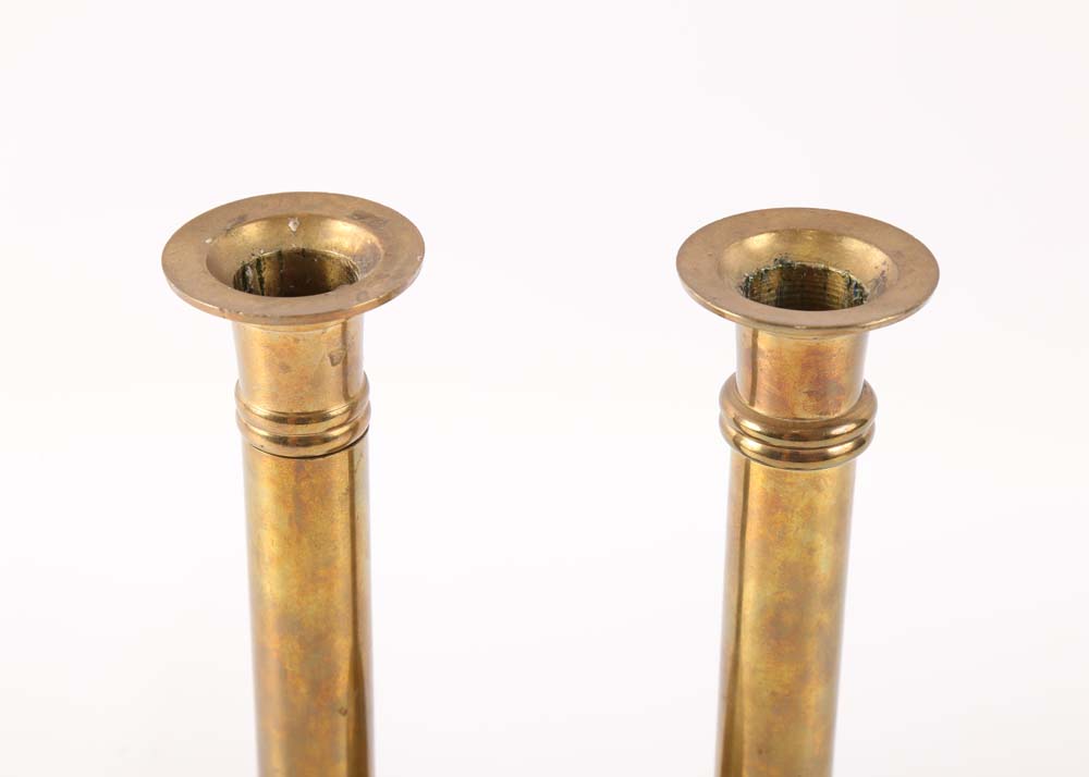 Three Pairs of Metal Candlesticks