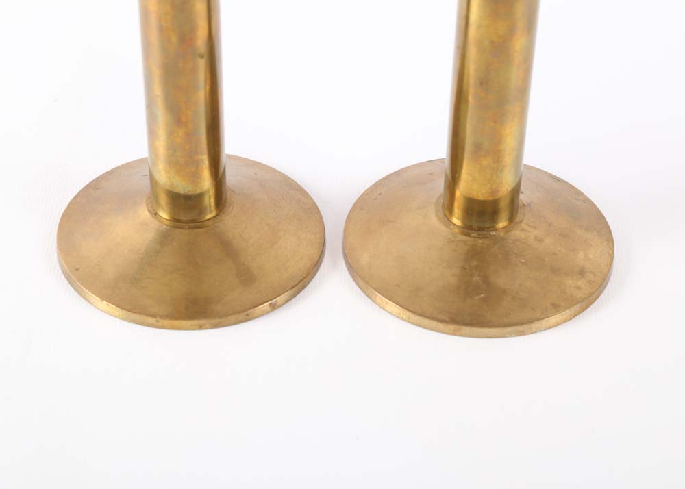 Three Pairs of Metal Candlesticks