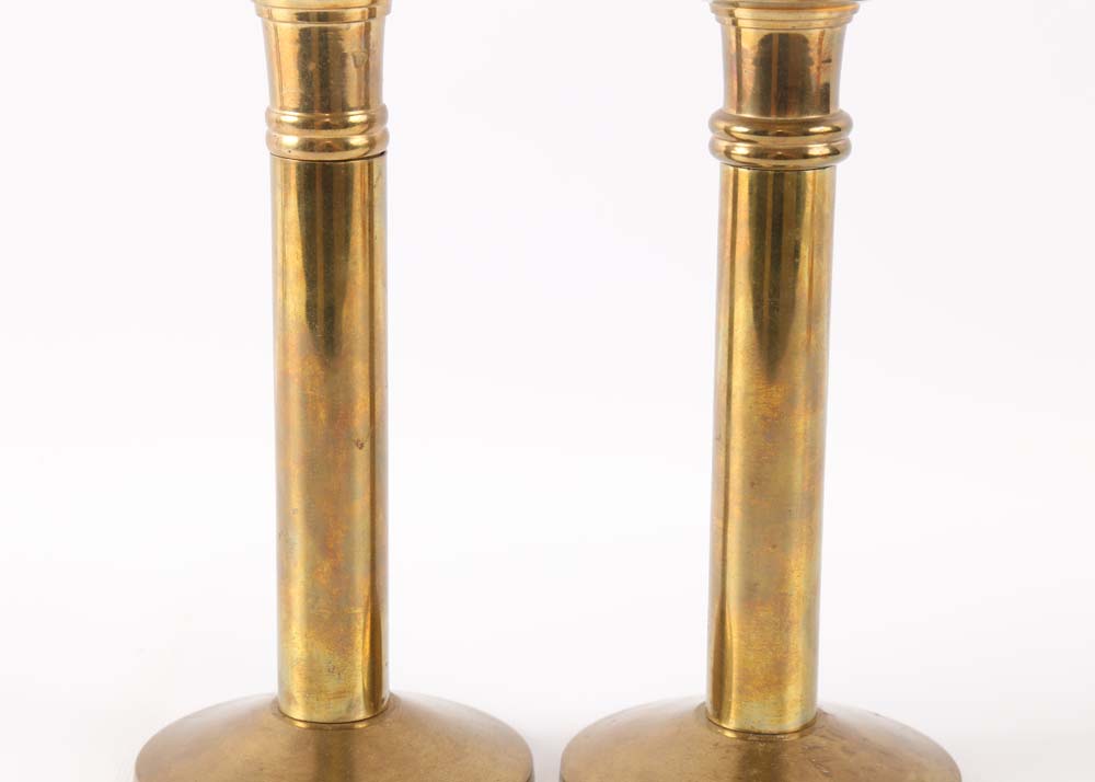 Three Pairs of Metal Candlesticks