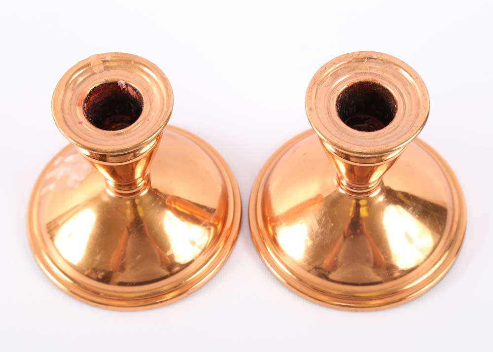 Three Pairs of Metal Candlesticks