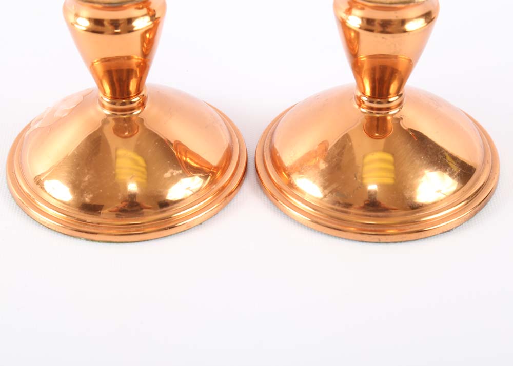 Three Pairs of Metal Candlesticks