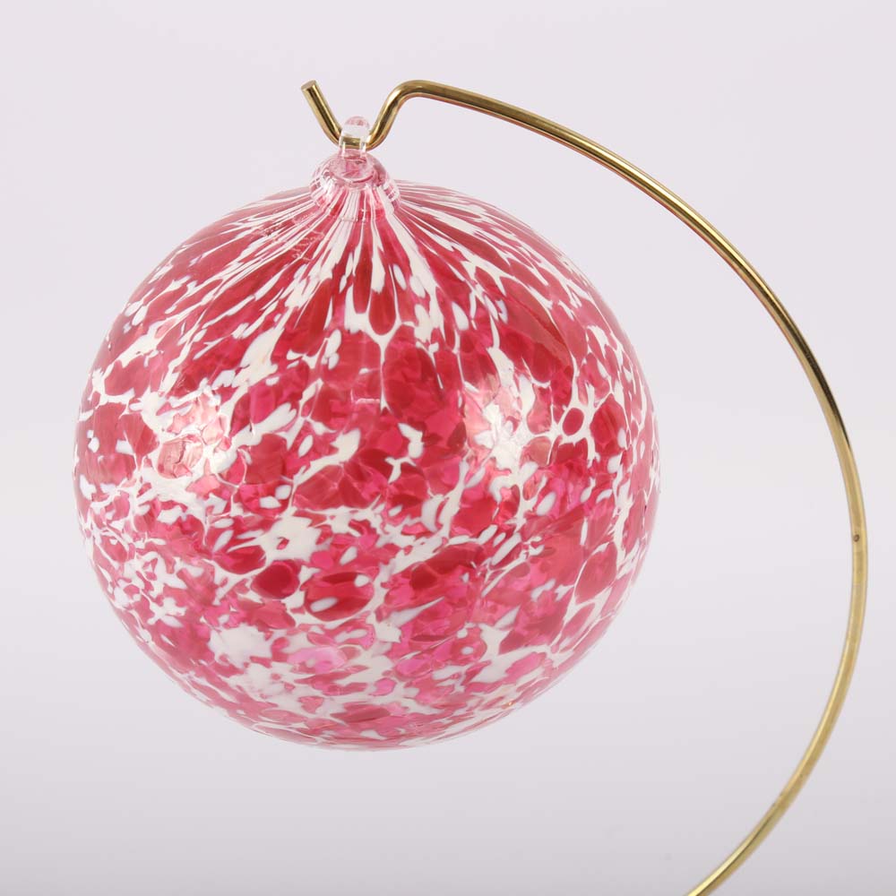 Pair of Handblown Christmas Ornaments on Stands