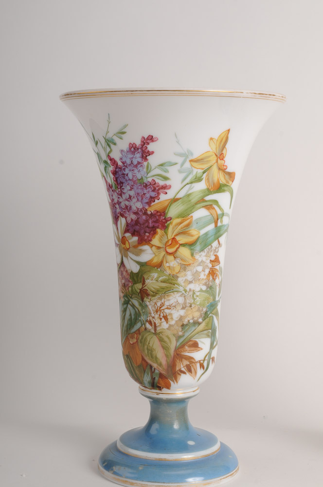 Pair Antique of Bohemian Glass Vases