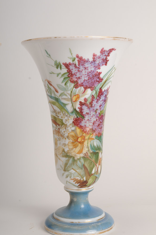 Pair Antique of Bohemian Glass Vases