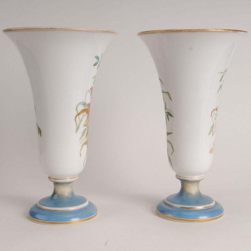 Pair Antique of Bohemian Glass Vases
