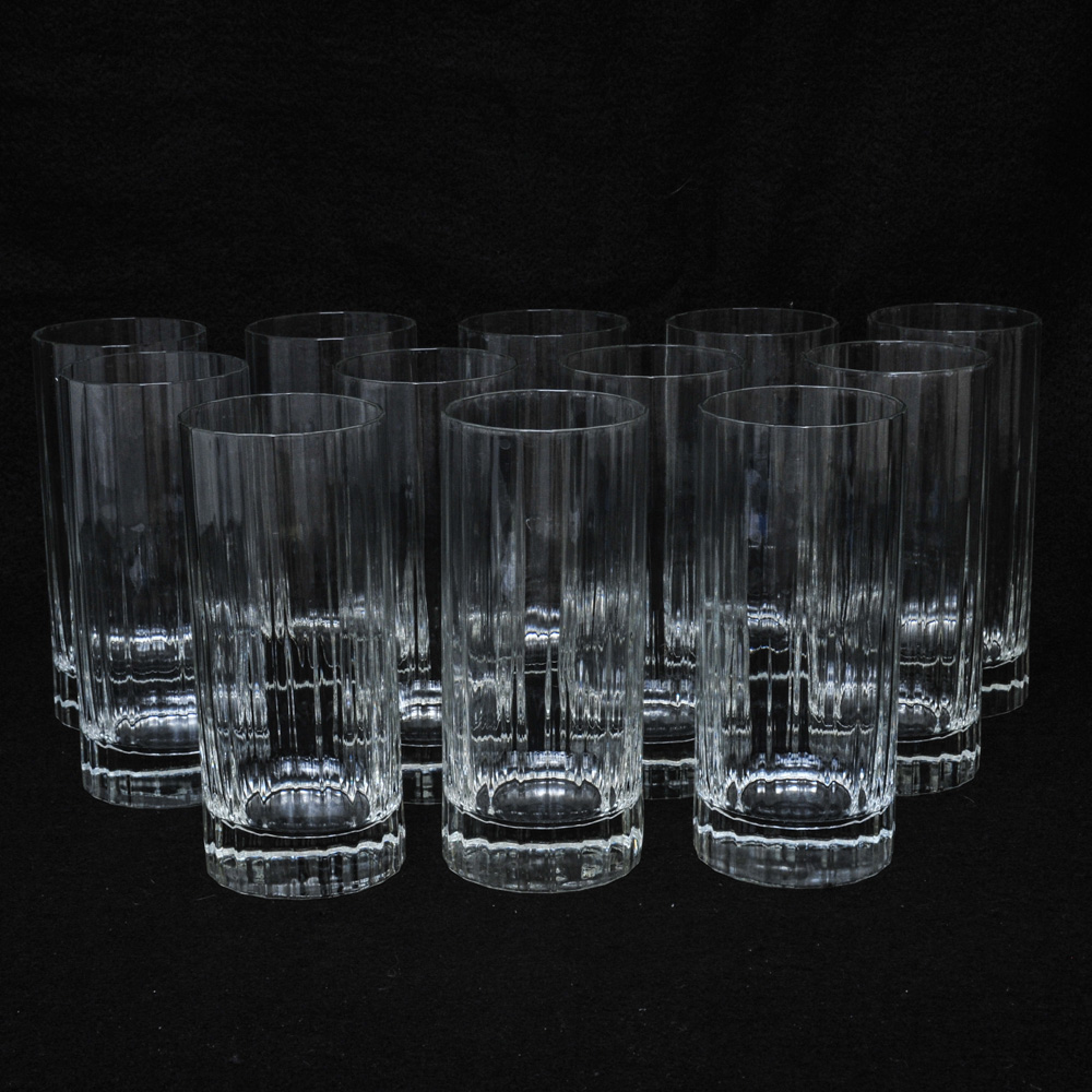 Set of Twelve Dansk Facette Round Highball Glasses