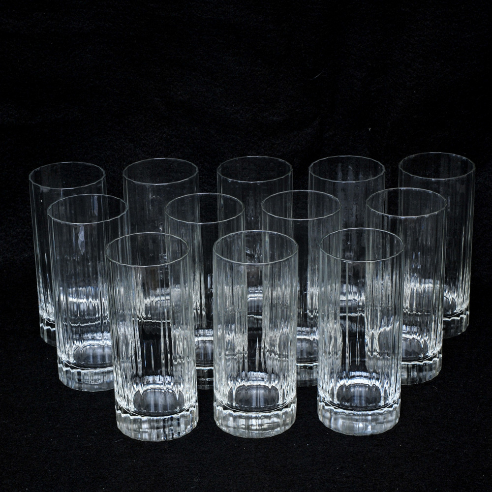 Set of Twelve Dansk Facette Round Highball Glasses