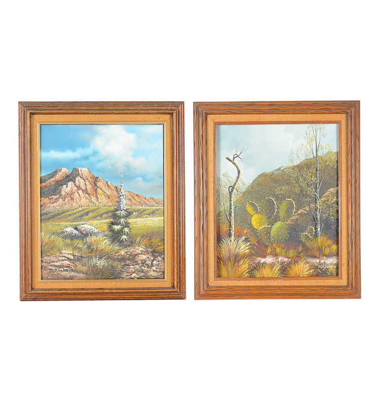 1970s Vintage Southwestern Oil Paintings by J. Mario