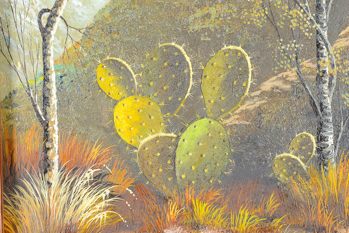 1970s Vintage Southwestern Oil Paintings by J. Mario