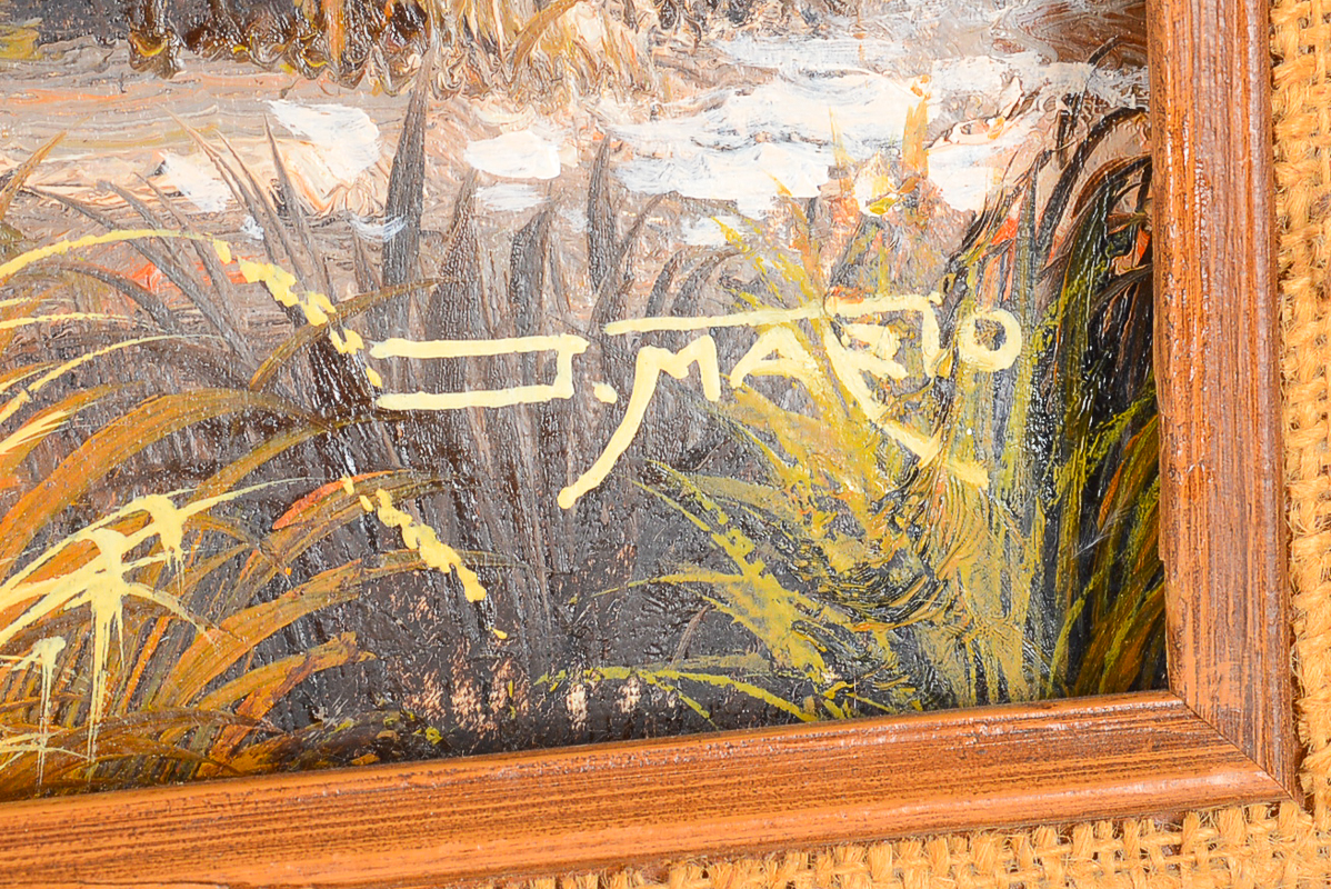 1970s Vintage Southwestern Oil Paintings by J. Mario