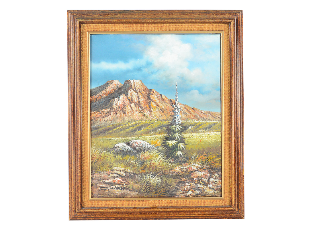 1970s Vintage Southwestern Oil Paintings by J. Mario