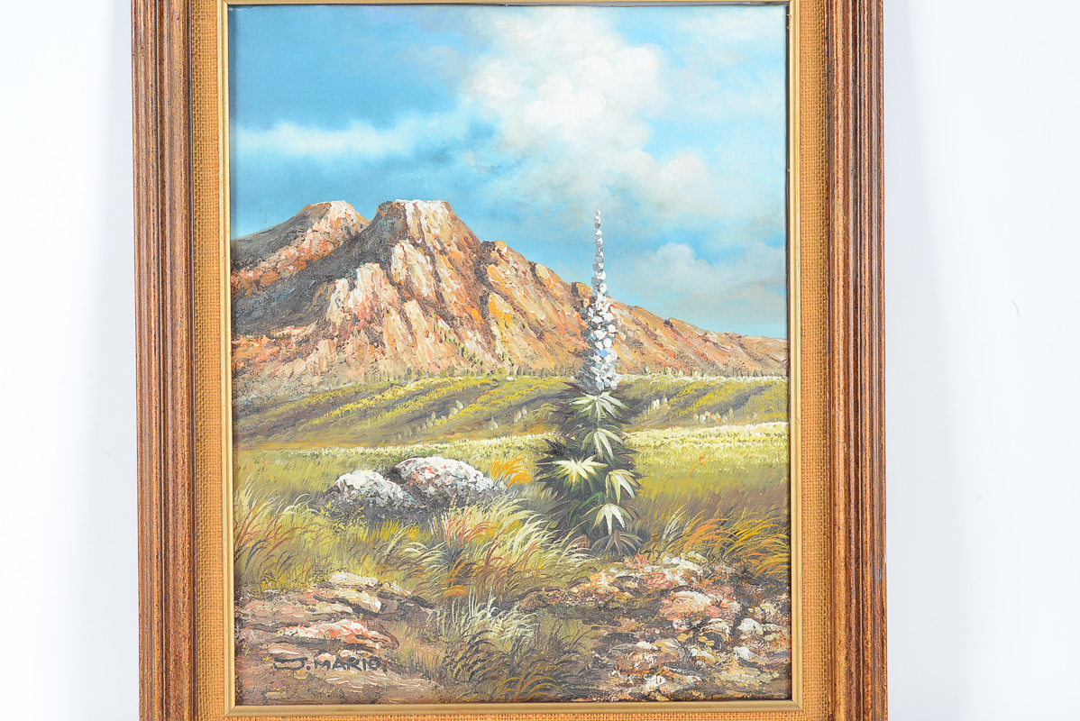 1970s Vintage Southwestern Oil Paintings by J. Mario