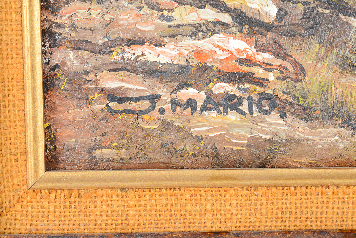 1970s Vintage Southwestern Oil Paintings by J. Mario