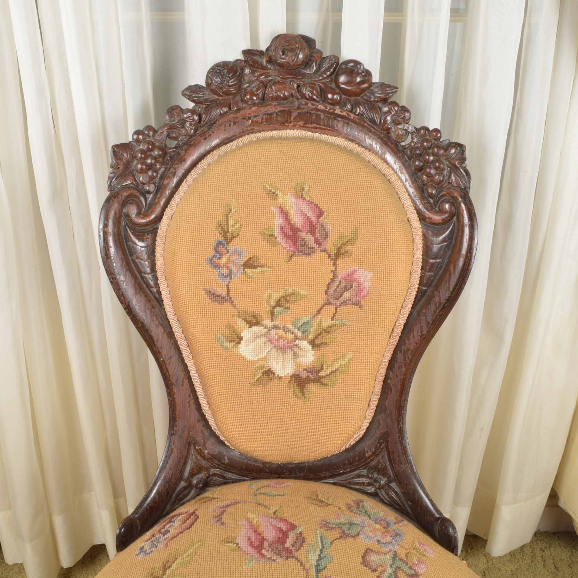 Victorian Rococo "Roselie" Rosewood Chair by John Henry Belter
