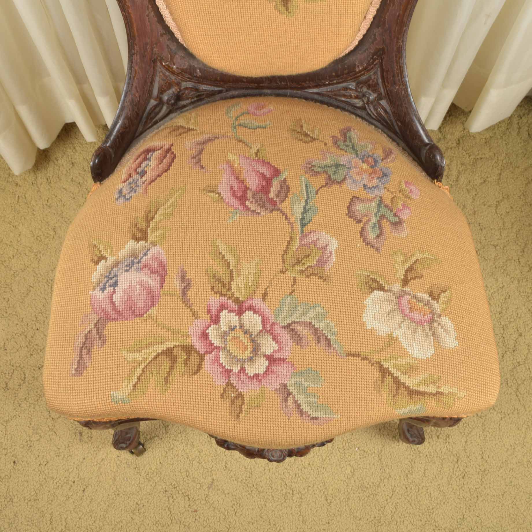 Victorian Rococo "Roselie" Rosewood Chair by John Henry Belter