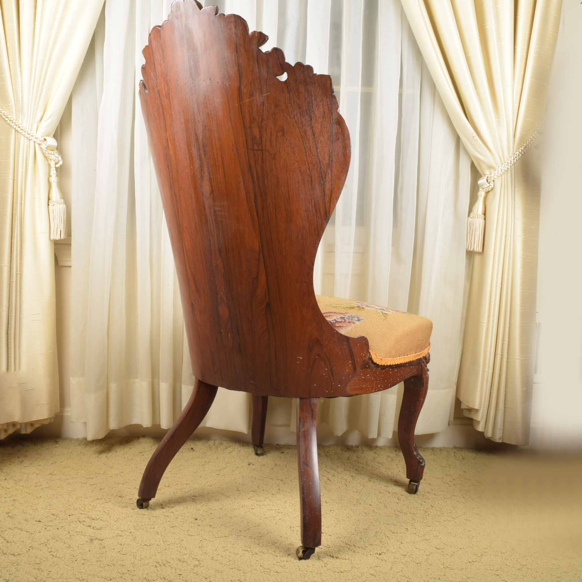 Victorian Rococo "Roselie" Rosewood Chair by John Henry Belter