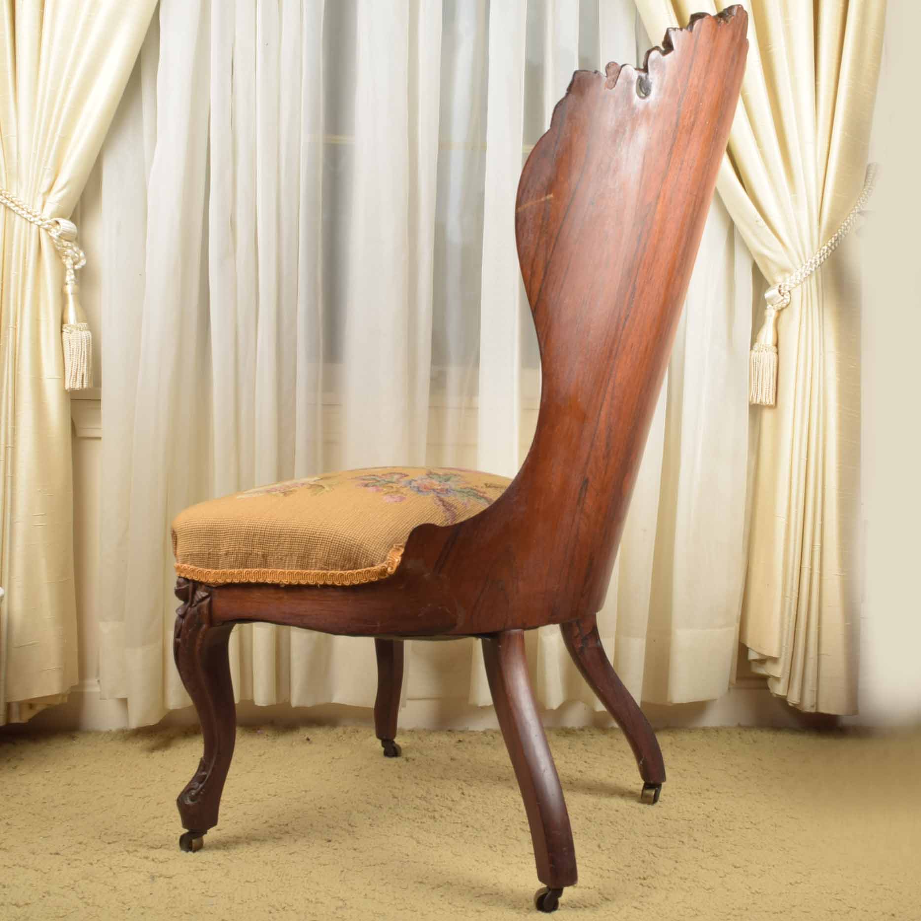 Victorian Rococo "Roselie" Rosewood Chair by John Henry Belter