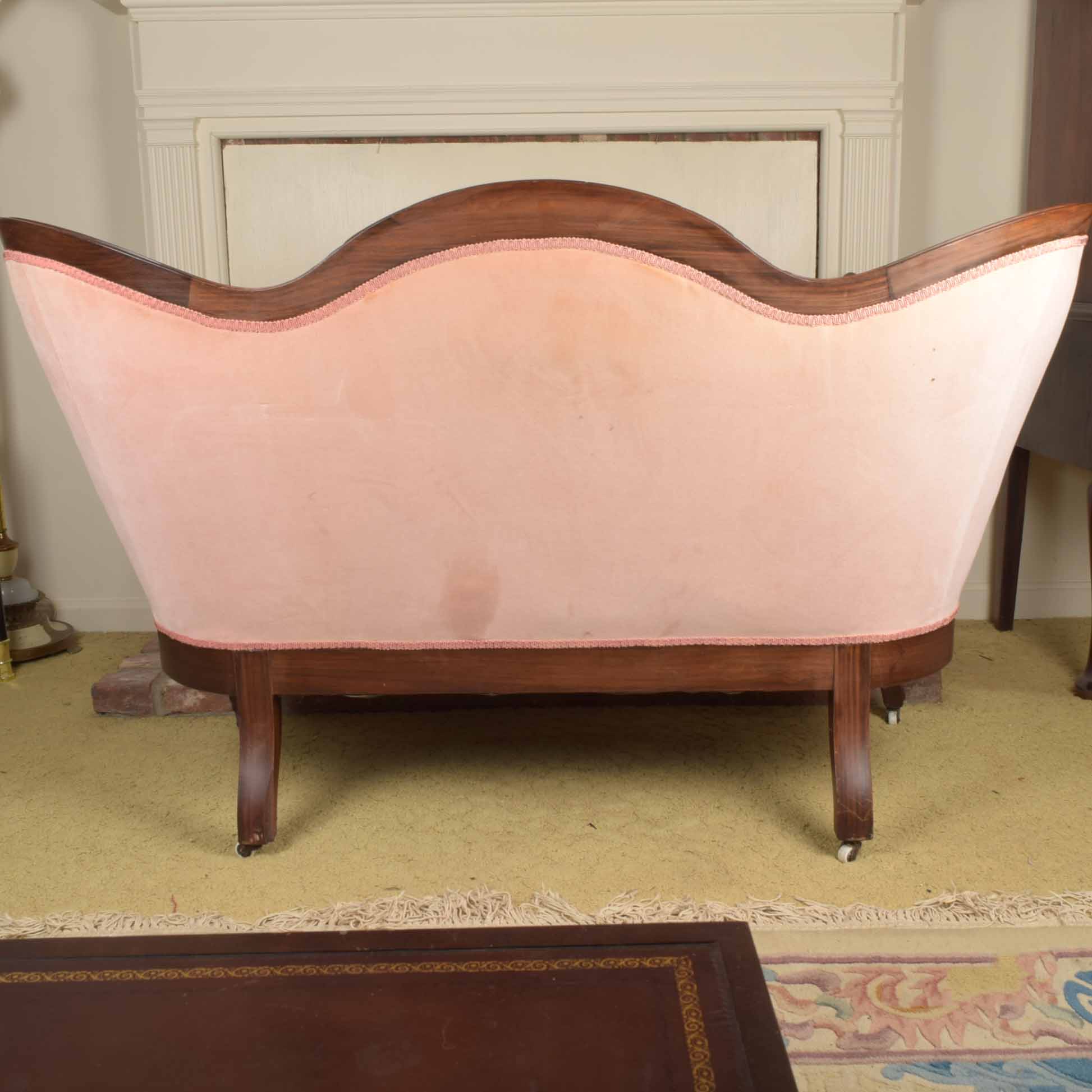 Victorian Rosewood Pleated Button Back Setee