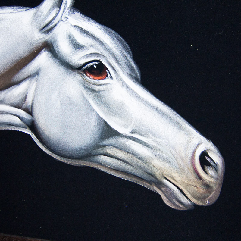 Vintage Velvet Horse Painting