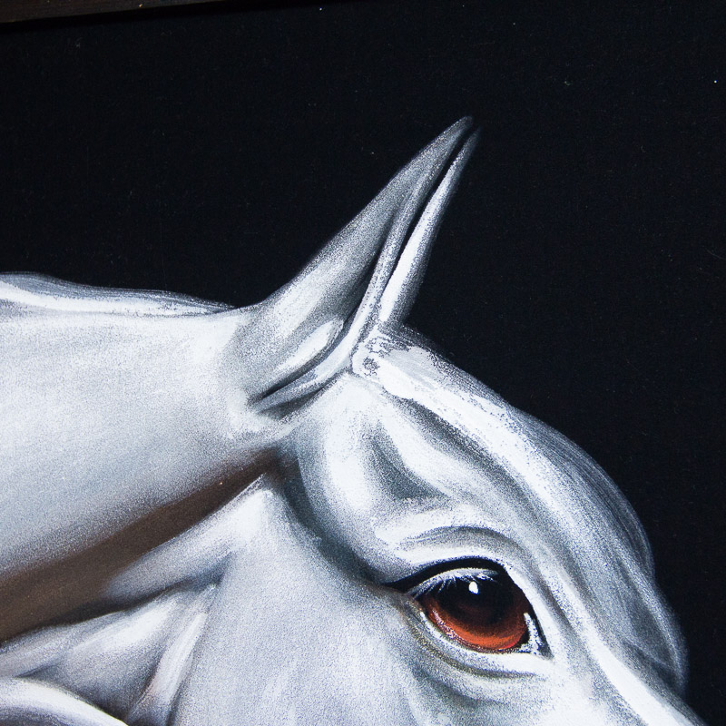 Vintage Velvet Horse Painting