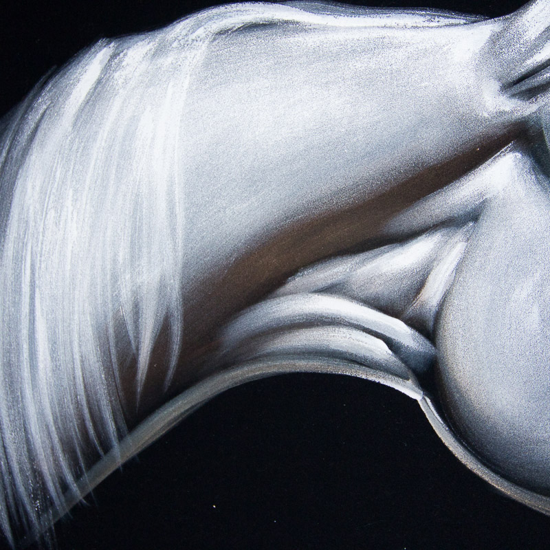 Vintage Velvet Horse Painting