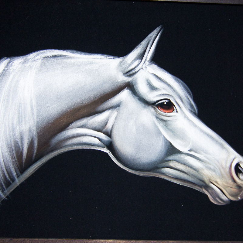 Vintage Velvet Horse Painting