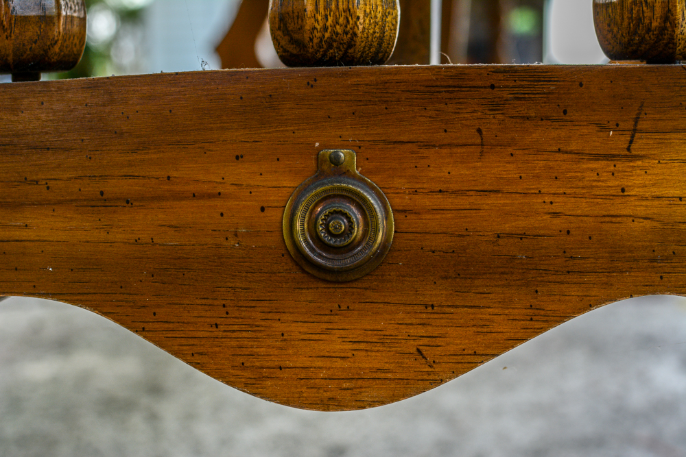 Oak Dining Table with Caned Back Chairs