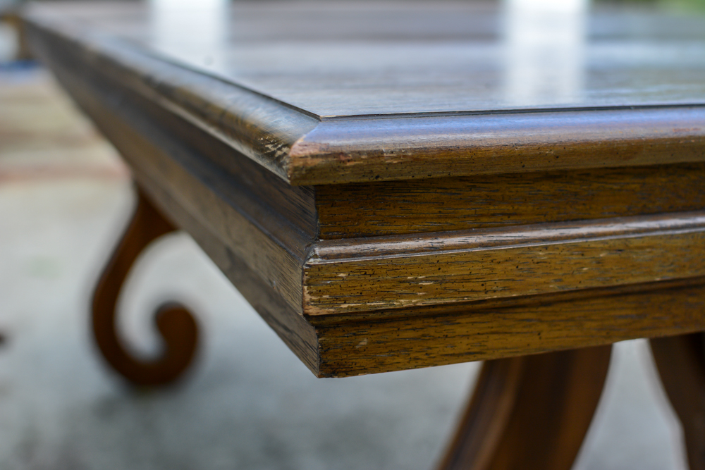 Oak Dining Table with Caned Back Chairs