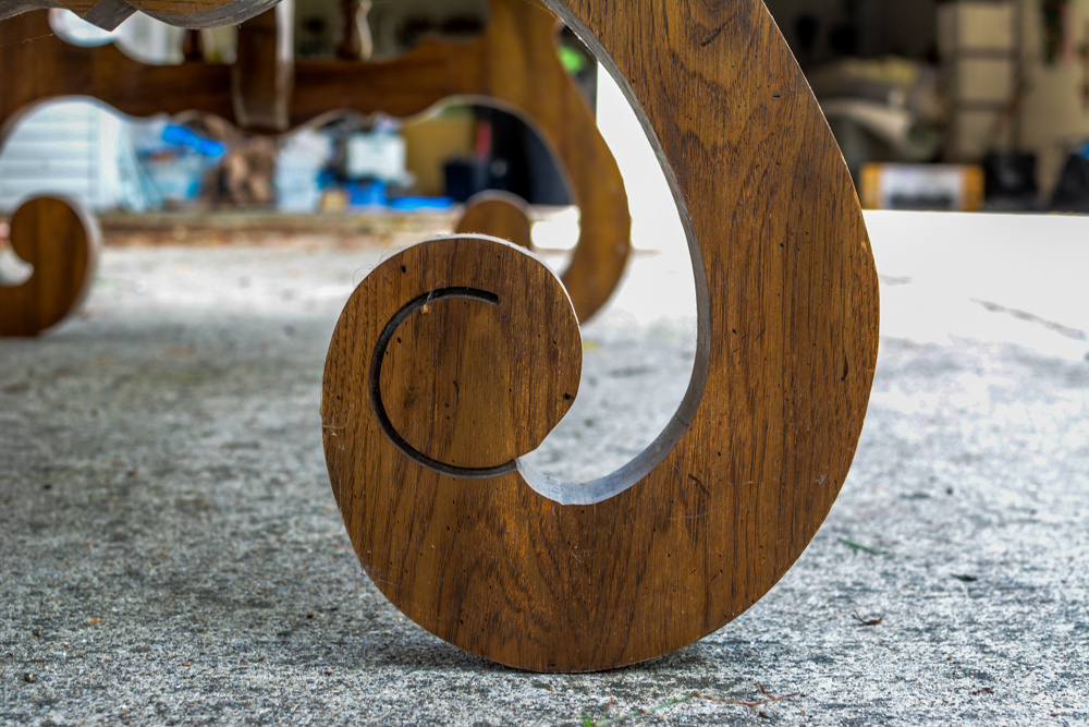Oak Dining Table with Caned Back Chairs