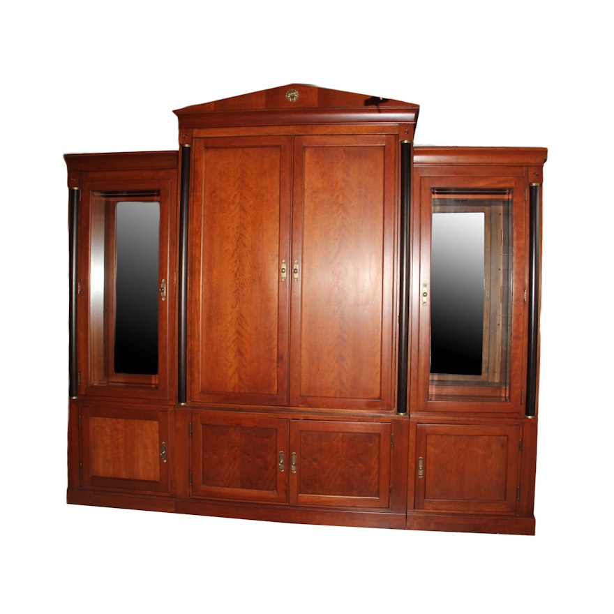 Ethan Allen Entertainment Center with Biedermeier Style Elements