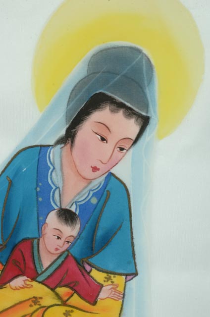 Chinese Watercolor Painting on Silk