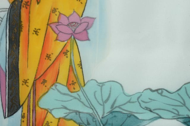 Chinese Watercolor Painting on Silk