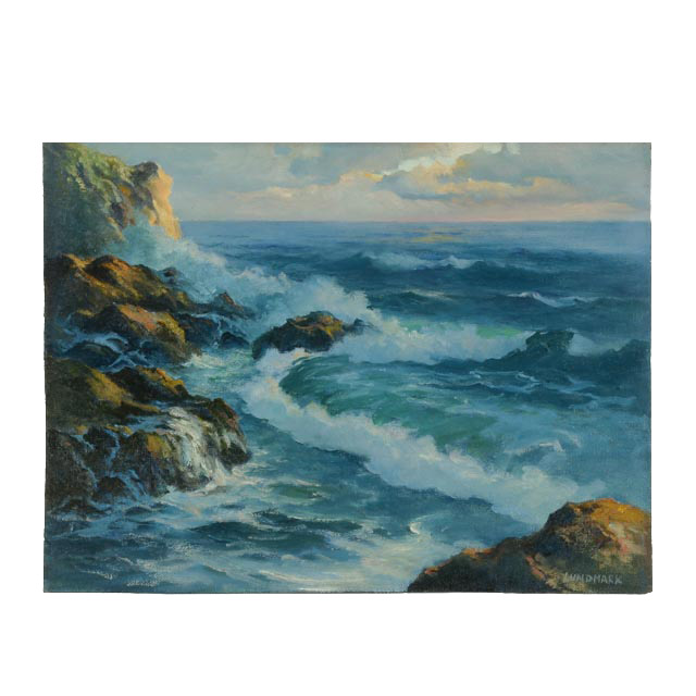 Leon Lundmark Original Oil on Board Seascape