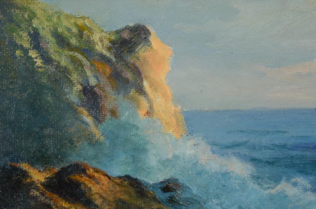 Leon Lundmark Original Oil on Board Seascape