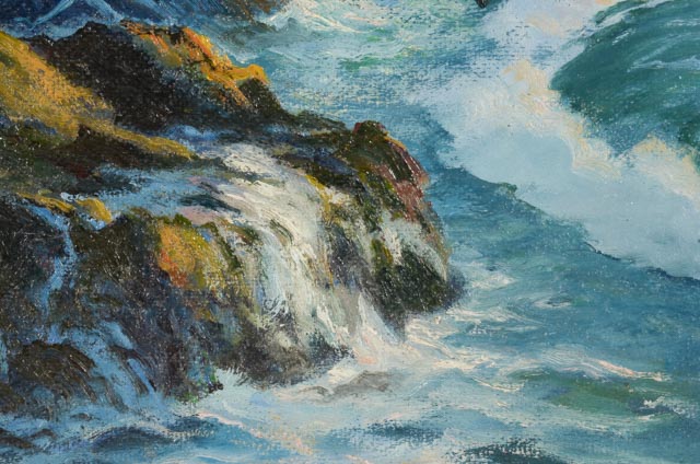Leon Lundmark Original Oil on Board Seascape