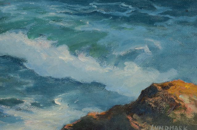 Leon Lundmark Original Oil on Board Seascape