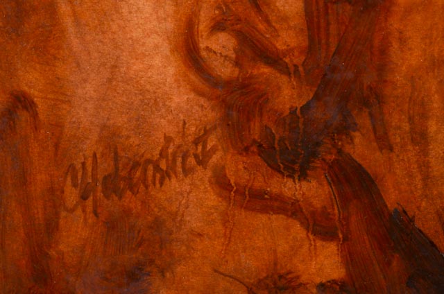 Vintage Imprimatura Oil on Paper Portrait