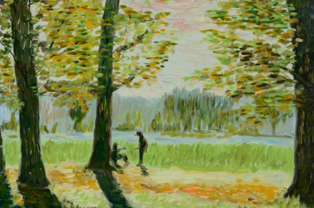 Hubert Collet Original Oil on Canvas "En Bouogne, France"