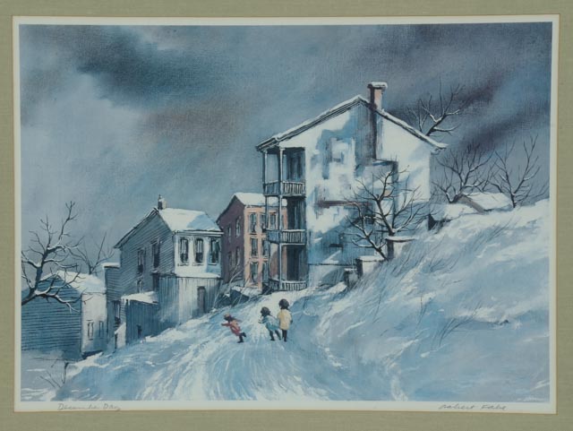 Robert Fabe Signed Offset Lithograph "December Day"
