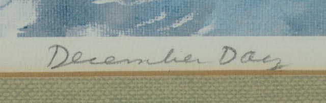 Robert Fabe Signed Offset Lithograph "December Day"