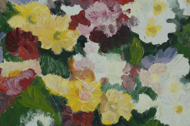 D. Vogtman Vintage Oil on Canvas Floral Still Life