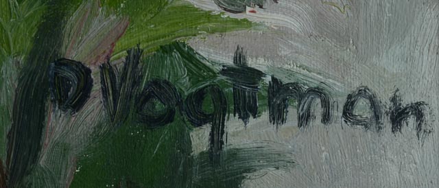 D. Vogtman Vintage Oil on Canvas Floral Still Life